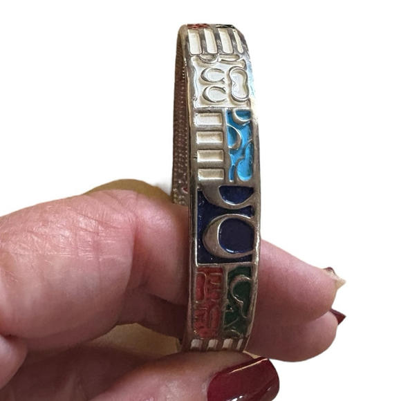 Coach Jewelry - Coach Y2K Signature C Patchwork Enamel Bangle Bracelet One Size